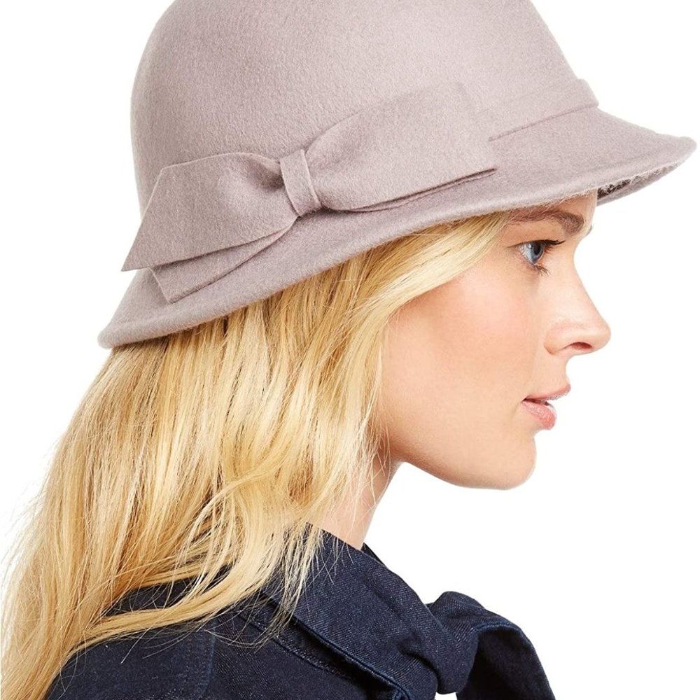 4/$25 INC Modern 100% Wool Bow Cloche Hat NEW - Picture 1 of 2
